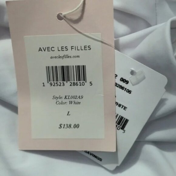 White Swimsuit Size L Eyelet Ruffle Plunge Cheeky Monokini Bachelorette - Picture 6 of 7